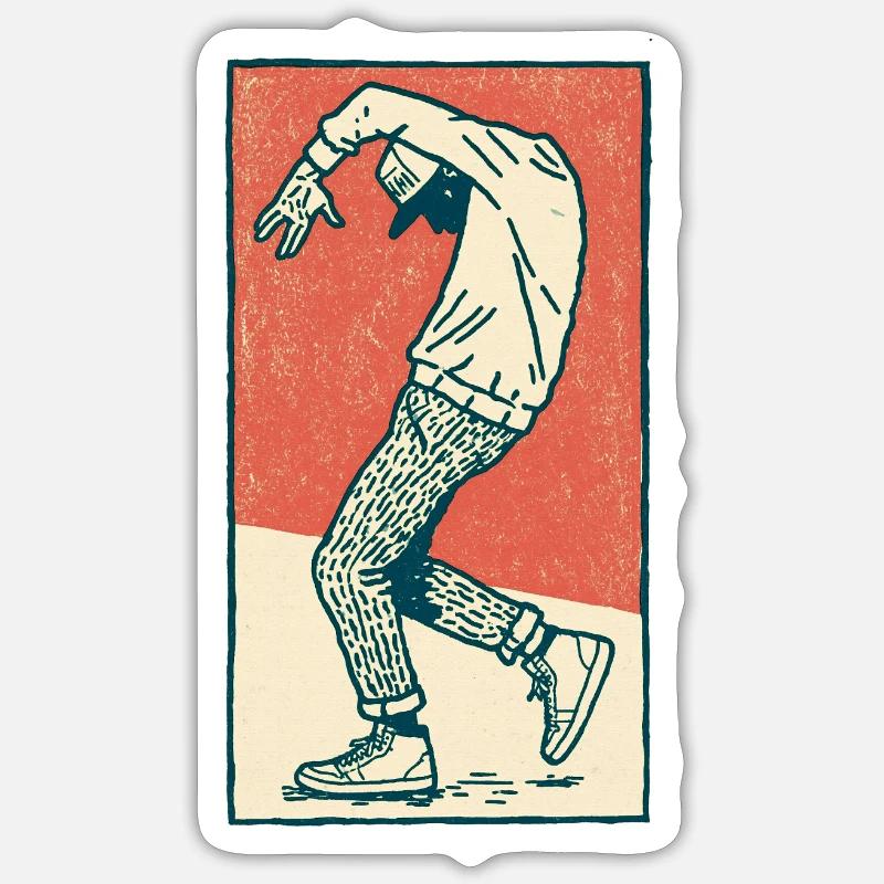 Danseur masculin #2 - Sticker taille S (10 x 10 cm) - blanc mat