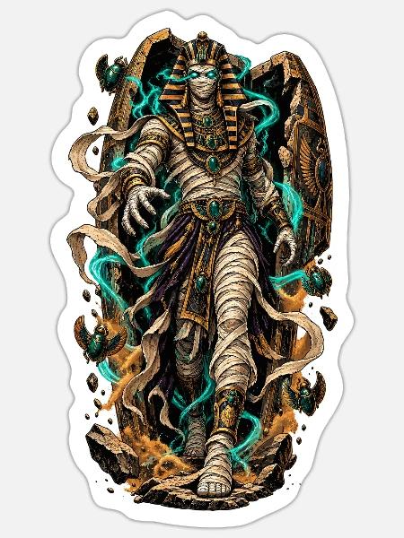 Pharaoh Emerald Aura - Sticker Größe S (10 x 10 cm) - Mattweiß