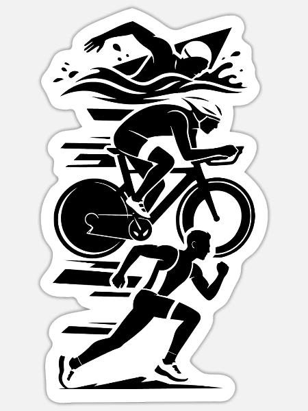 Triathlon - Sticker Größe S (10 x 10 cm) - Mattweiß