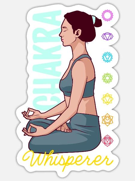 Chakra Flüsterer - Energie in Harmonie - Sticker Größe S (10 x 10 cm) - Mattweiß