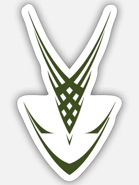 Geometrische Grün-Verflechtung - Sticker Größe S (10 x 10 cm) - Mattweiß