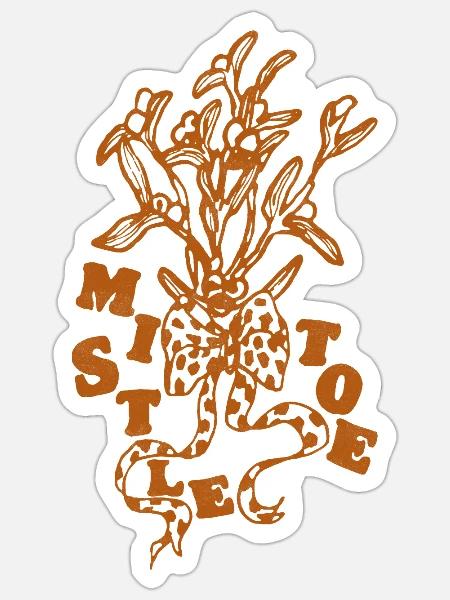 Mistel - Sticker Größe S (10 x 10 cm) - Mattweiß