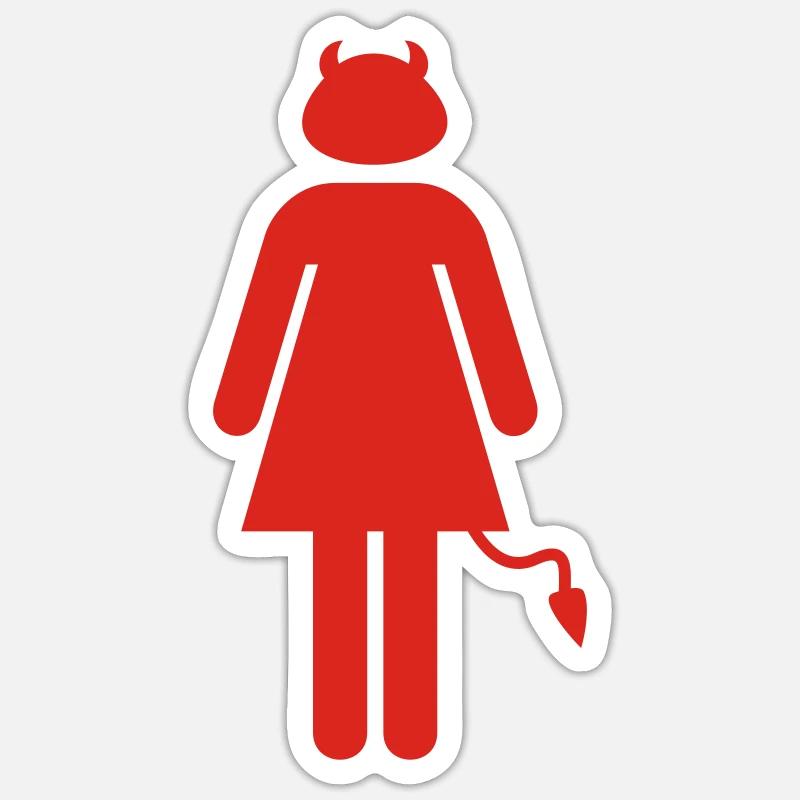 Devil Woman - Sticker size S (10 x 10 cm) - white matte