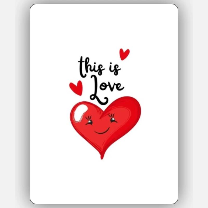 SAINT VALENTIN - Sticker taille S (10 x 10 cm) - blanc mat