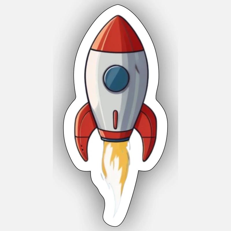 Comic Rocket - Sticker size S (10 x 10 cm) - white matte