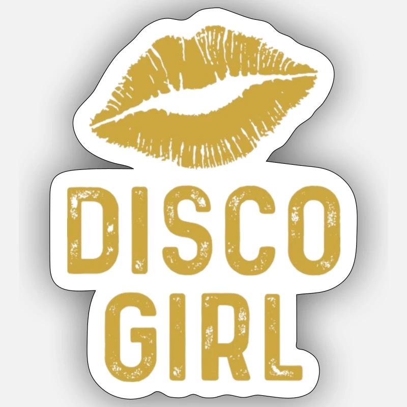 Glamouröses Disco-Mädchen Sticker Größe S (10 x 10 cm)