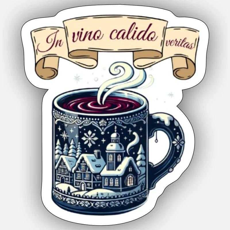 Vino calido veritas Sticker Größe S (10 x 10 cm)