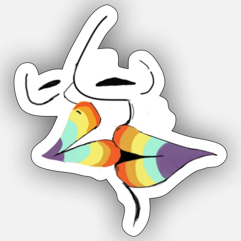 regenbogen - Sticker Größe S (10 x 10 cm) - Mattweiß