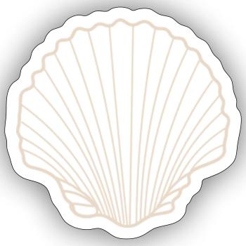 Silhouette des raies coquilles - Sticker taille S (10 x 10 cm) - blanc mat - Devant