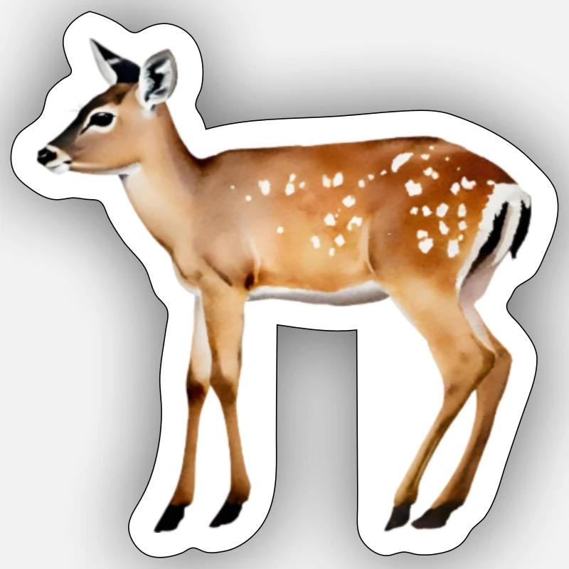 Fallow Deer with plain background Sticker size S (10 x 10 cm)