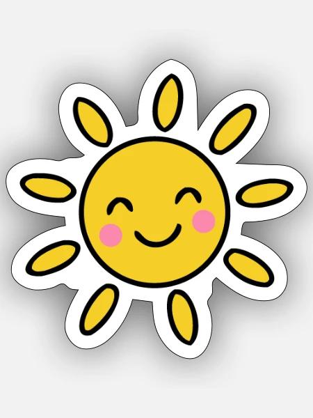 Sonnenlächeln Hoodie Motiv - Sticker Größe S (10 x 10 cm) - Mattweiß