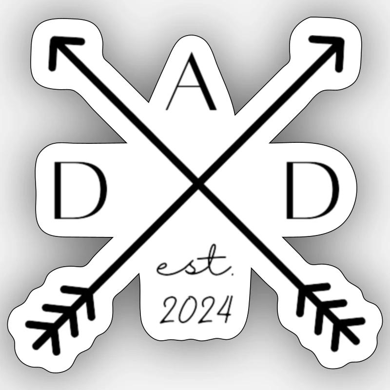 DAD est 2024 - Sticker Größe S (10 x 10 cm) - Mattweiß