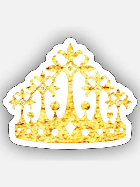 Goldene Krone 04 - Sticker Größe S (10 x 10 cm) - Mattweiß