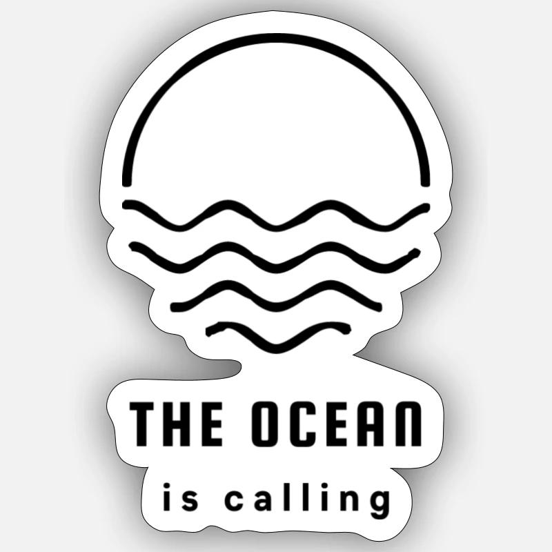 The ocean is calling - Sticker Größe S (10 x 10 cm) - Mattweiß