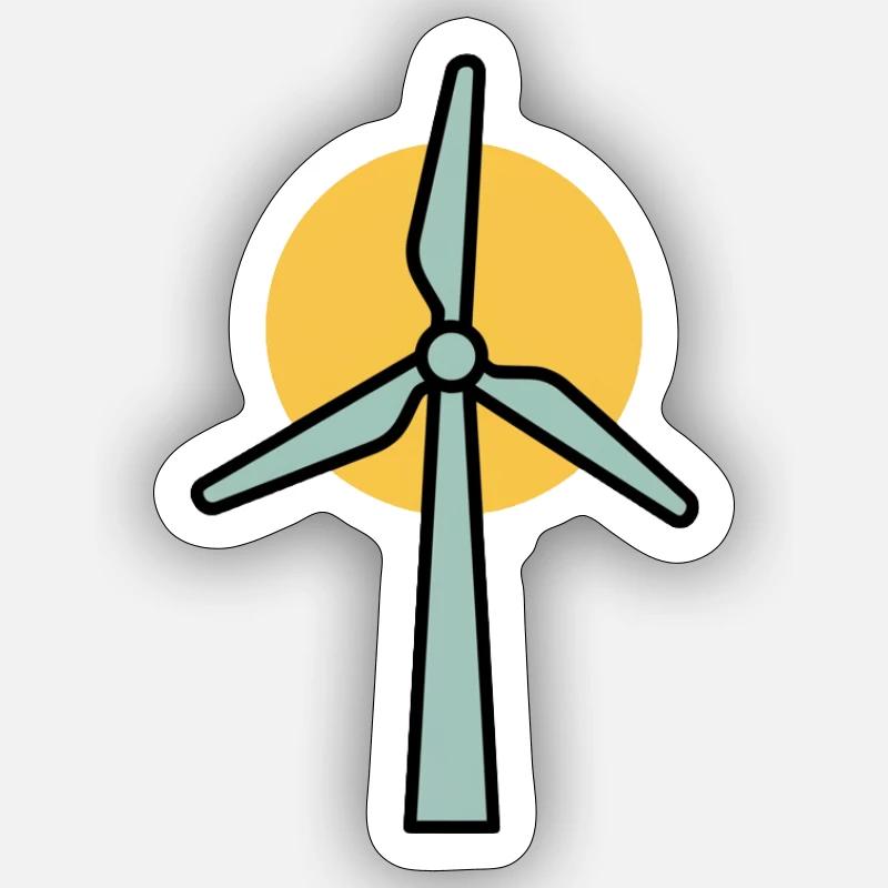 Wind turbine | Renewable Energy Statement - Sticker size S (10 x 10 cm) - white matte