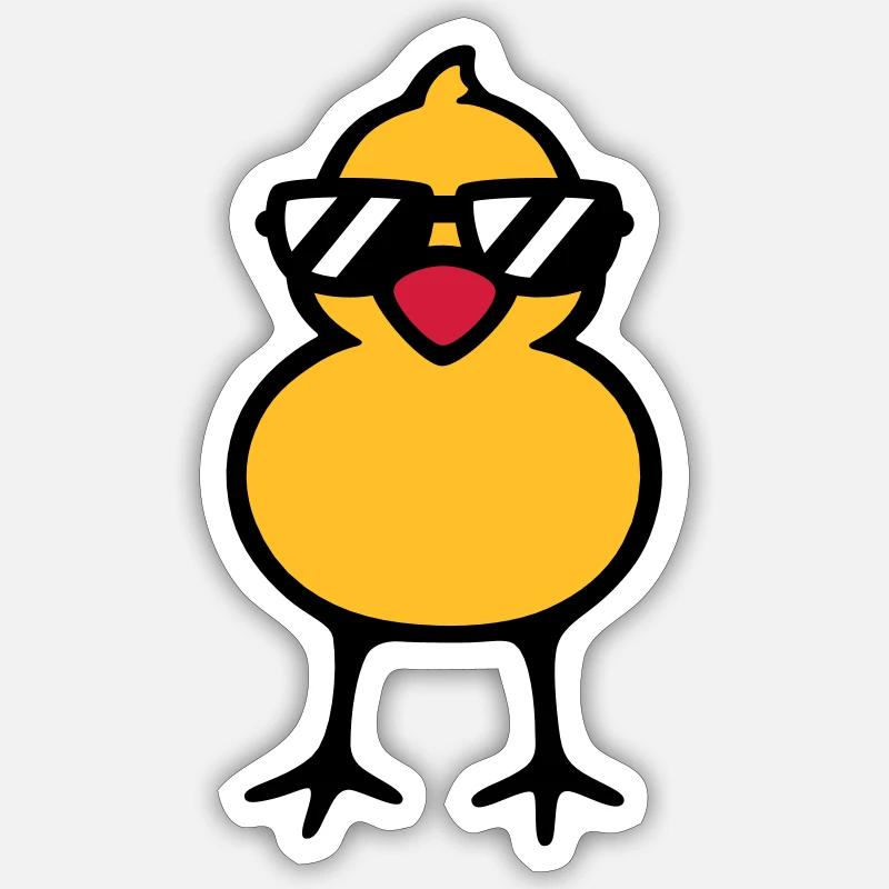 cool chick (rd) - Sticker taille S (10 x 10 cm) - blanc mat