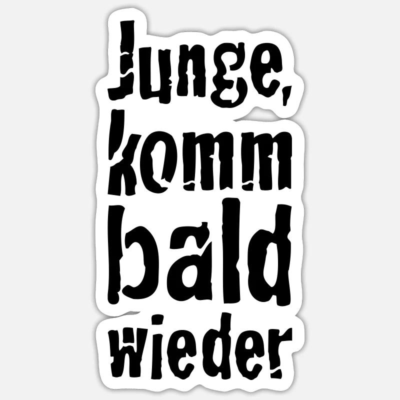 garçon, revenez bientôt - Sticker taille S (10 x 10 cm) - blanc mat