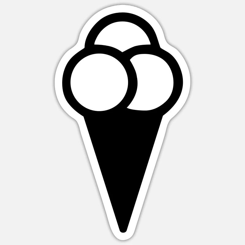 Eis - Eistüte - Sticker Größe S (10 x 10 cm) - Mattweiß