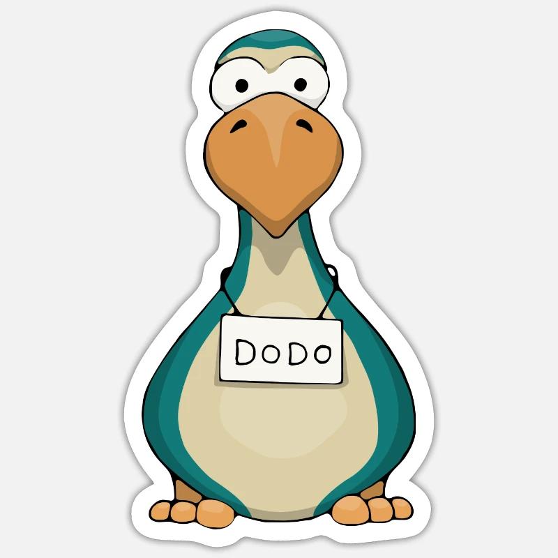 Dodo extinct quirky bird cool gift - Sticker size S (10 x 10 cm) - white matte
