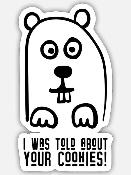 Woodchuck loves Cookies - Sticker Größe S (10 x 10 cm) - Mattweiß