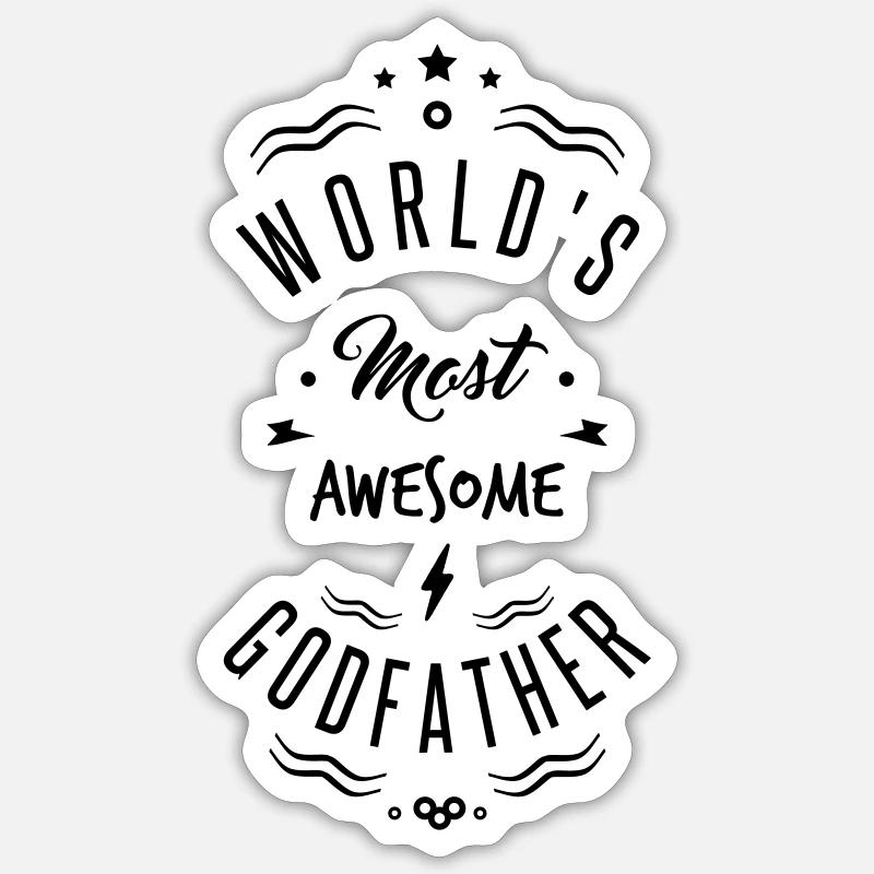 AWESOME GODFATHER - Sticker taille S (10 x 10 cm) - blanc mat