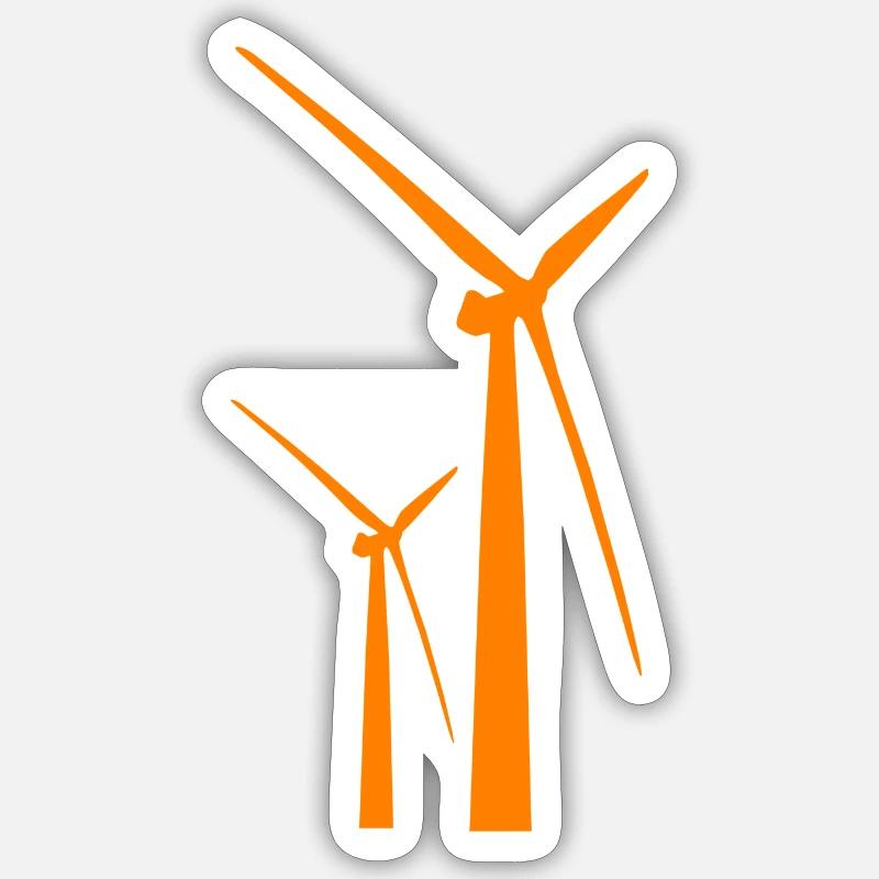 éolienne muehle éolienne moulin à vent windrad39 - Sticker taille S (10 x 10 cm) - blanc mat