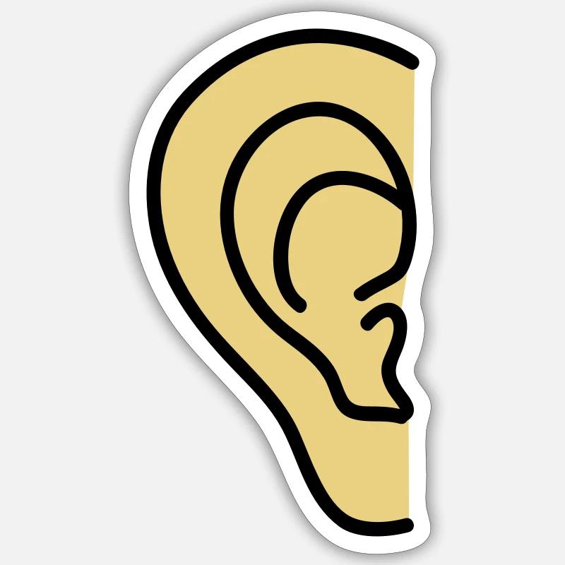 ear - Sticker size S (10 x 10 cm) - white matte