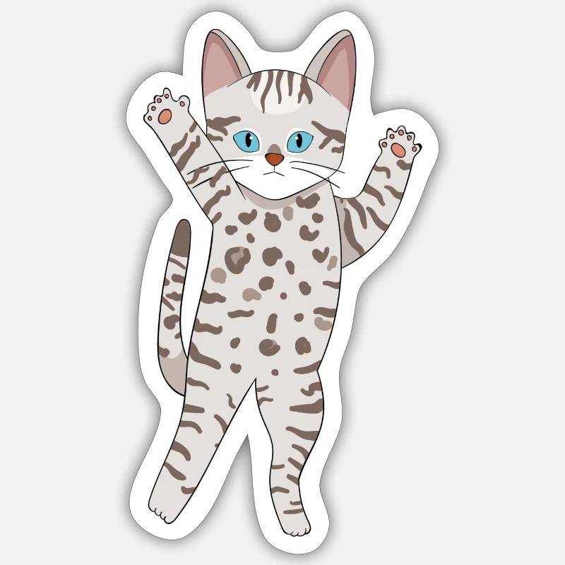 Grey Bengal - Sticker size S (10 x 10 cm) - white matte