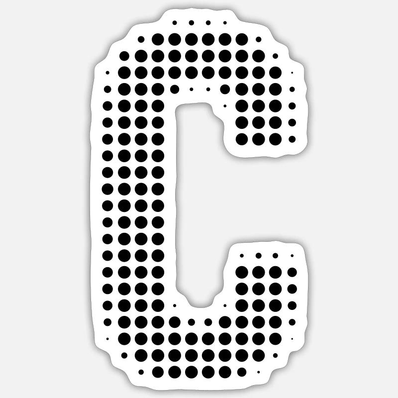 C Buchstabe Punkte Raster - Sticker Größe S (10 x 10 cm) - Mattweiß