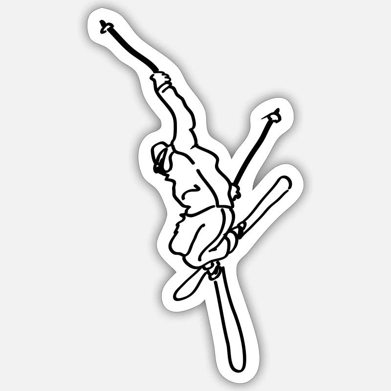 skiing - Sticker Größe S (10 x 10 cm) - Mattweiß