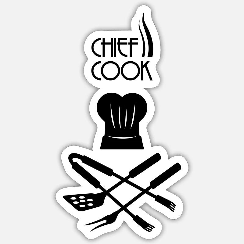 Cook Apron - Sticker size S (10 x 10 cm) - white matte
