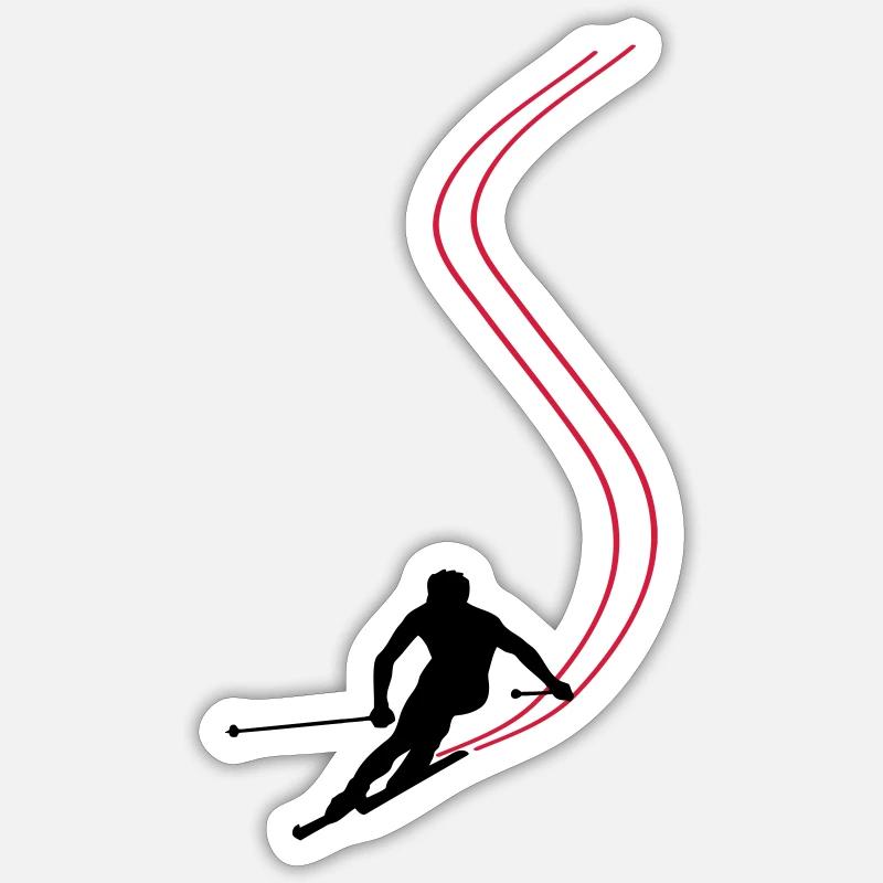 Ski ! - Sticker taille S (10 x 10 cm) - blanc mat