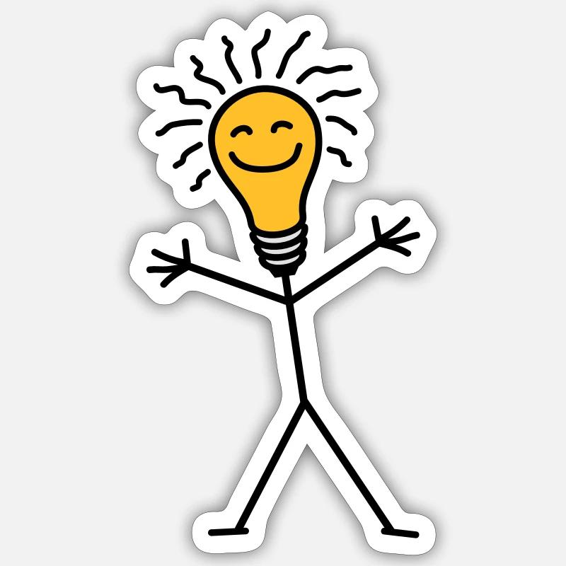 Light Bulb - Sticker taille S (10 x 10 cm) - blanc mat