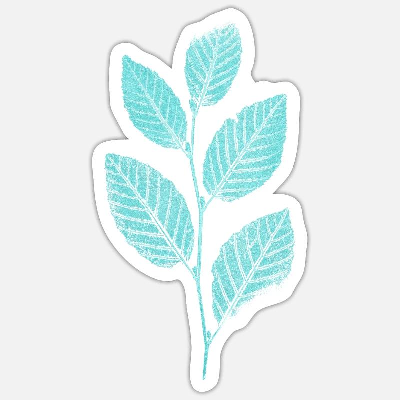 Leaf branch / leaves beech forest - Sticker size S (10 x 10 cm) - white matte
