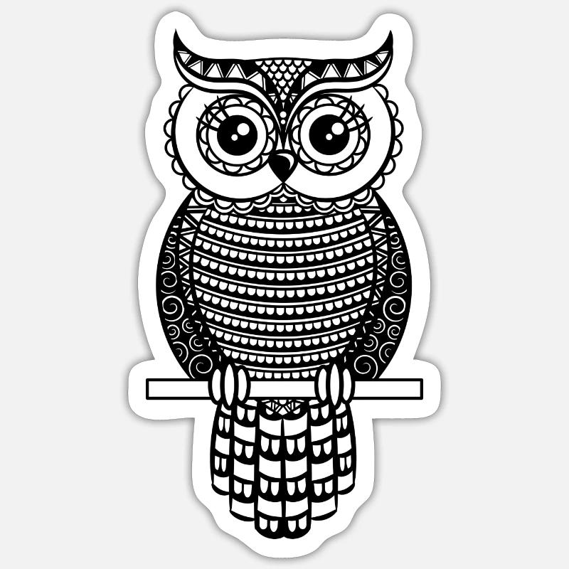 Eule Mandala Eule Sticker Größe S (10 x 10 cm)