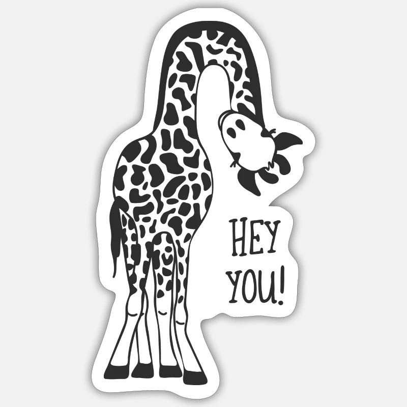 Giraffe ruft - Sticker Größe S (10 x 10 cm) - Mattweiß