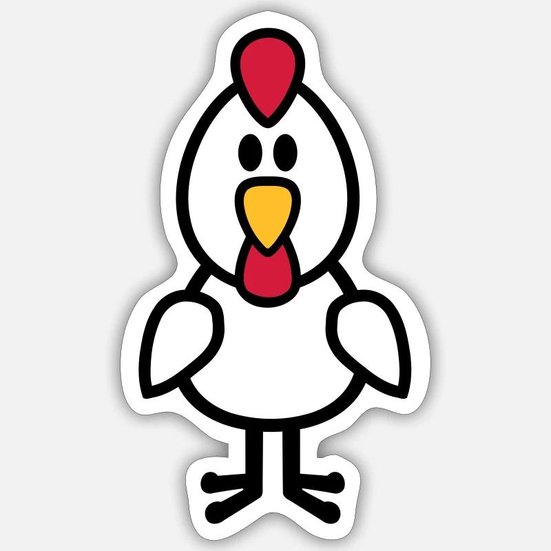 Poule - Sticker taille S (10 x 10 cm) - blanc mat
