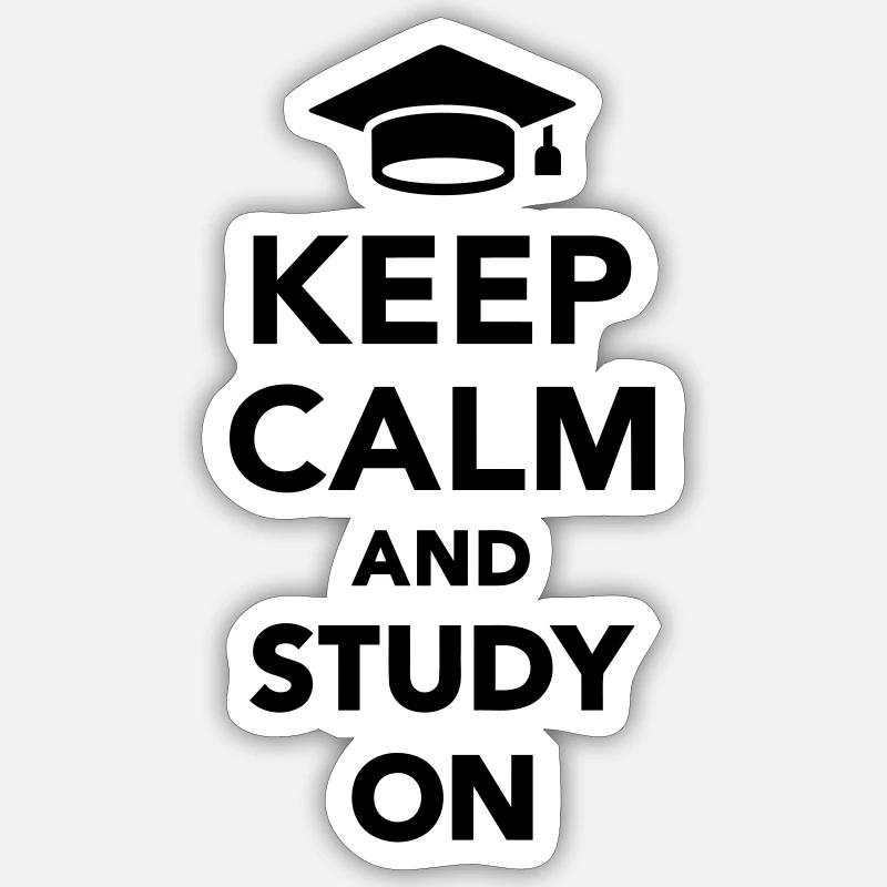 Keep calm and study on Sticker taille S (10 x 10 cm)