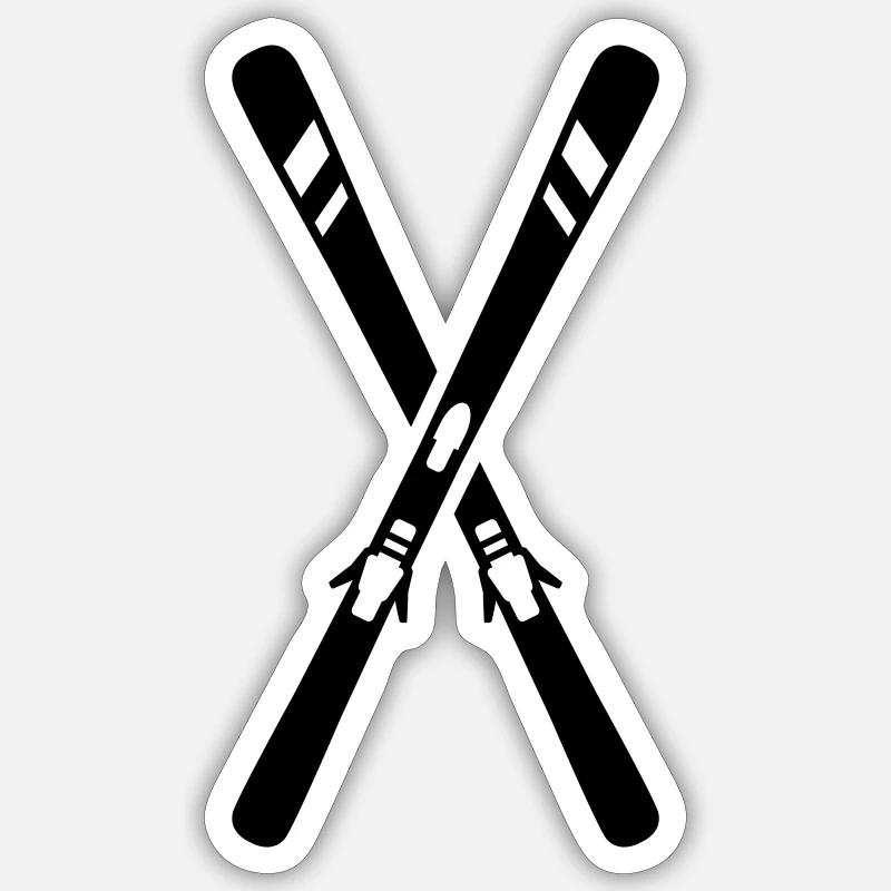 Ski - Sticker taille S (10 x 10 cm) - blanc mat