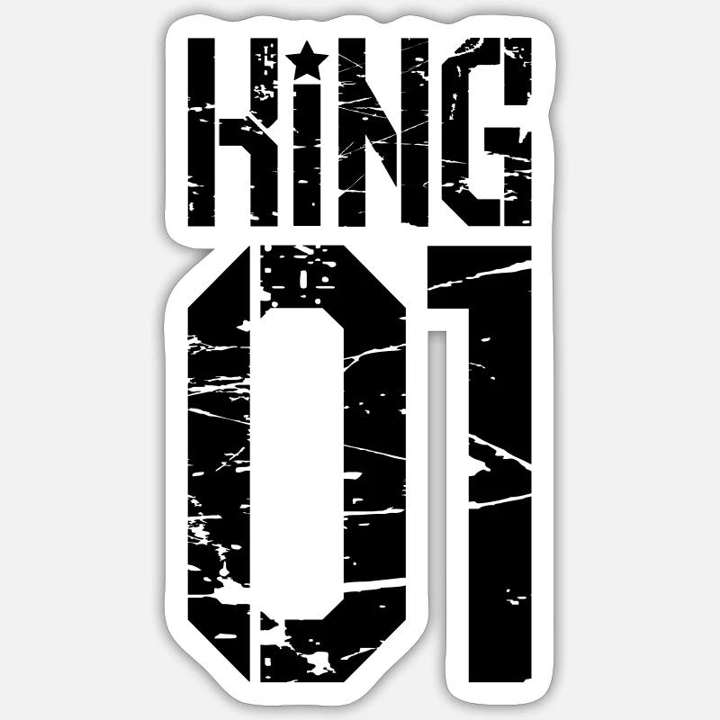 117 King 01 - Sticker Größe S (10 x 10 cm) - Mattweiß