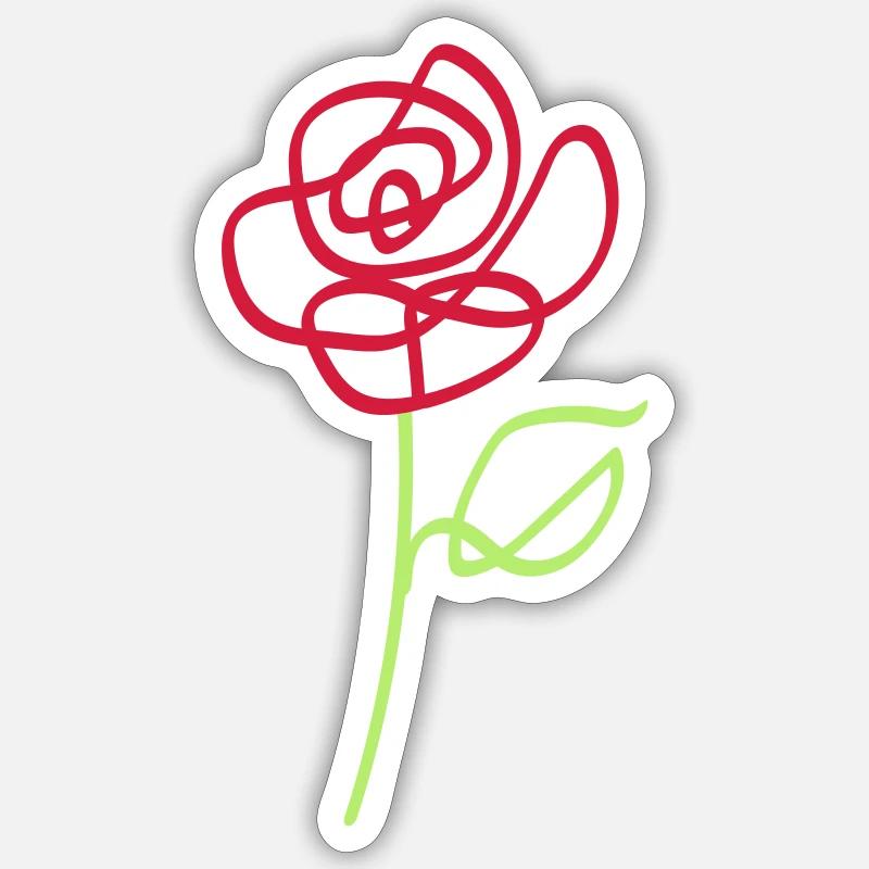 Rose - Sticker Größe S (10 x 10 cm) - Mattweiß