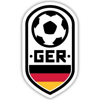 Germany Football Badge - Sticker size S (10 x 10 cm) - white matte - Front