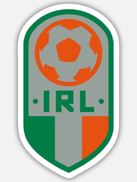 Irland Fußball Abzeichen - Sticker Größe S (10 x 10 cm) - Mattweiß