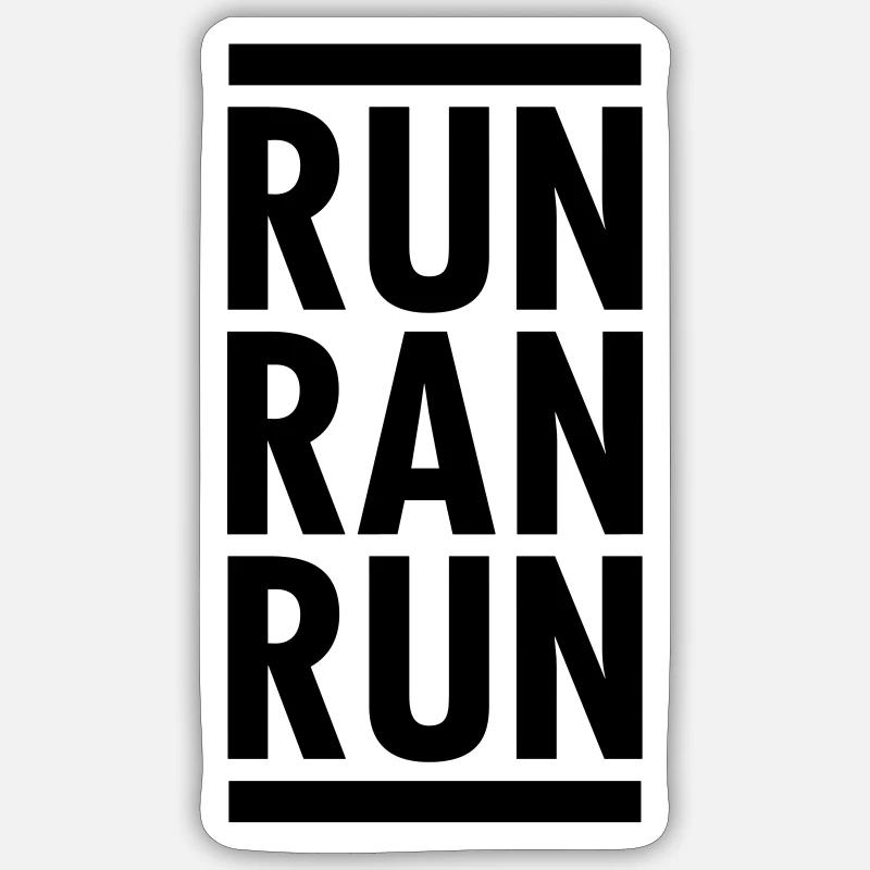 Run Ran Run - Sticker Größe S (10 x 10 cm) - Mattweiß