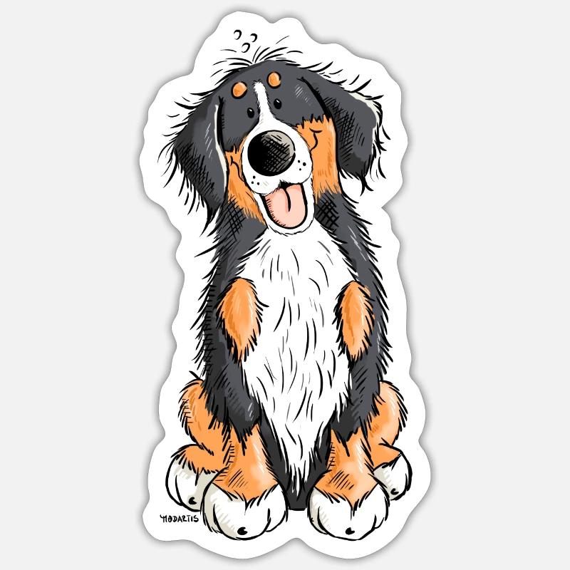 Bouvier bernois - Sticker taille S (10 x 10 cm) - blanc mat