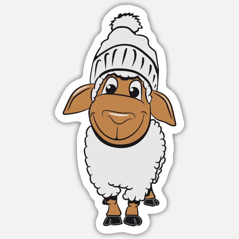 Sheep willow poodle metze satisfied herd wool useful Sticker size S (10 x 10 cm)