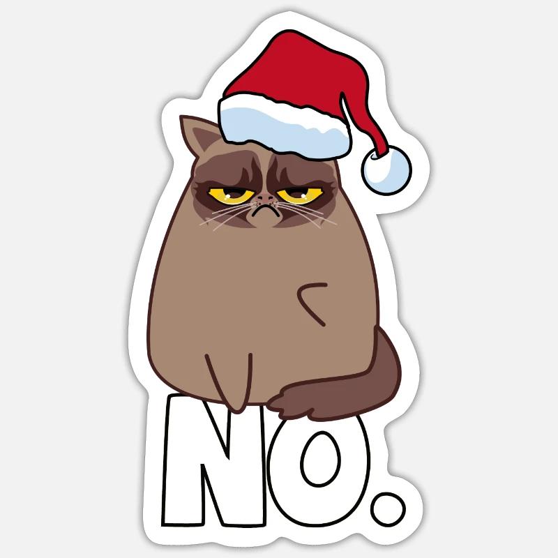 Grumpy Cat Ugly Sweater - Sticker size S (10 x 10 cm) - white matte
