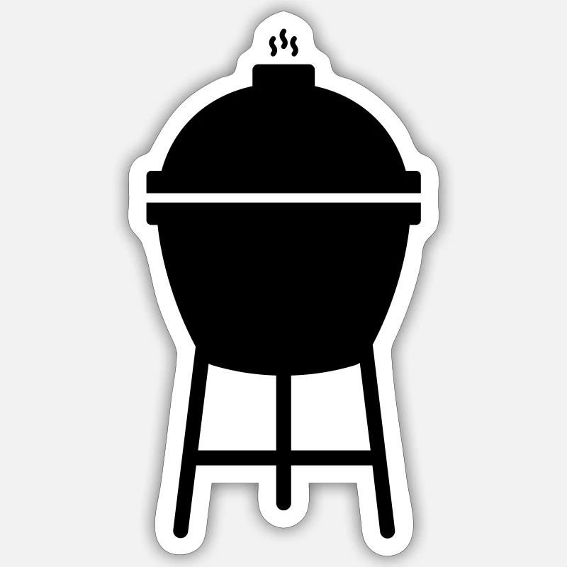 Kamado BBQ ceramic grill - Sticker size S (10 x 10 cm) - white matte