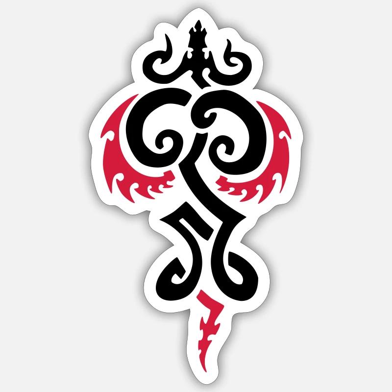 dragon tattoo - Sticker size S (10 x 10 cm) - white matte