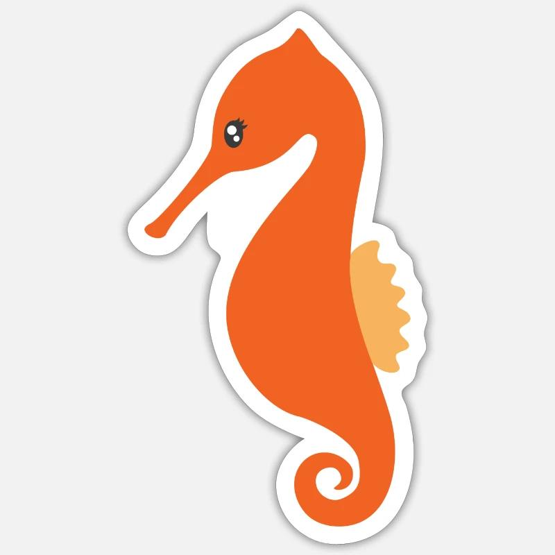 Seepferdchen - Sticker Größe S (10 x 10 cm) - Mattweiß